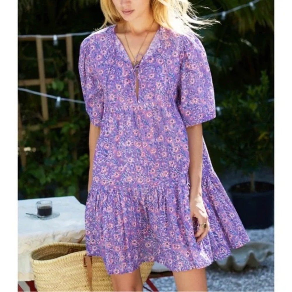 Emerson Fry Lavender Floral Mini Dress